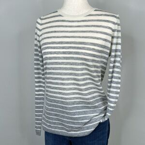 Vince Grey Stripe Cashmere Sweater